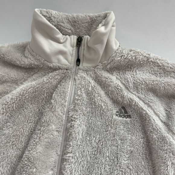 Adidas Jacket Super Trekking Fuzzy Sherpa Climawarm Neutral Outdoor Athleisure L - Picture 4 of 11
